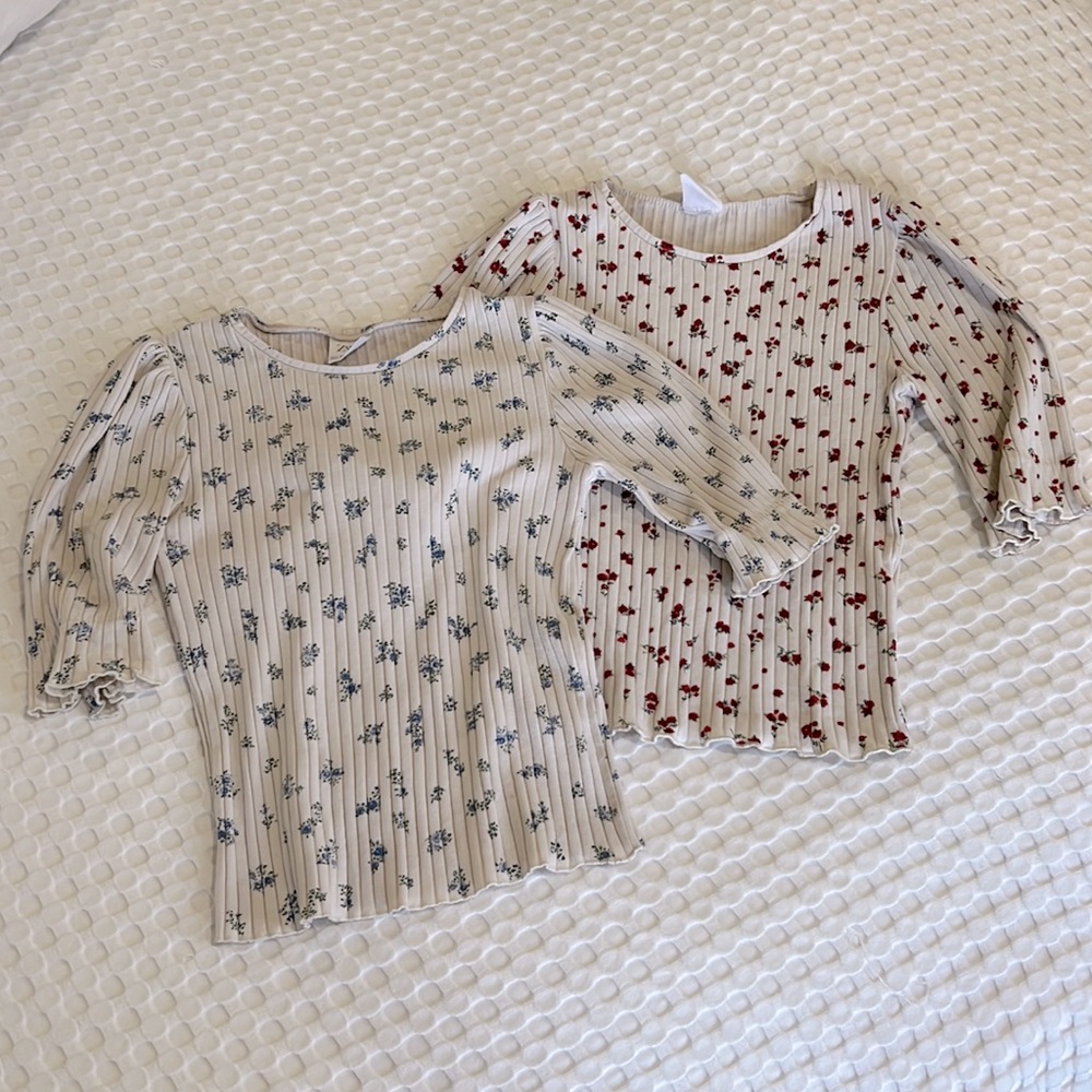2 Zara floral t-shirts / tops/ Girls blouses size 9-10